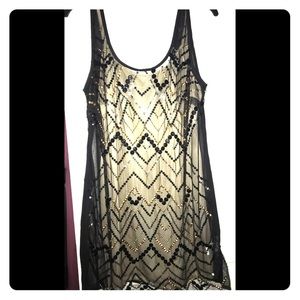 Jessica Simpson Sequined Sheer Dress